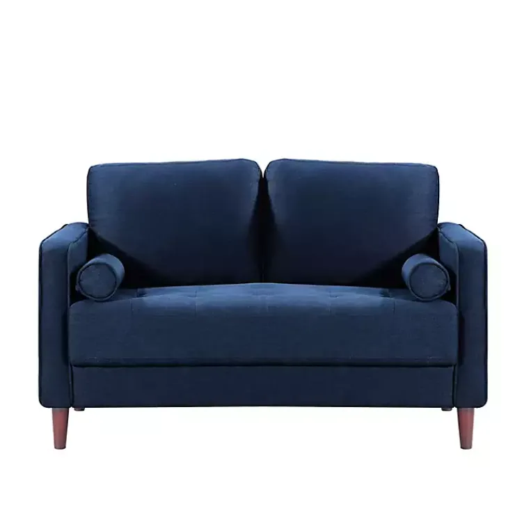 Kirklands Home Navy Chelsea Modern Loveseat Blue New