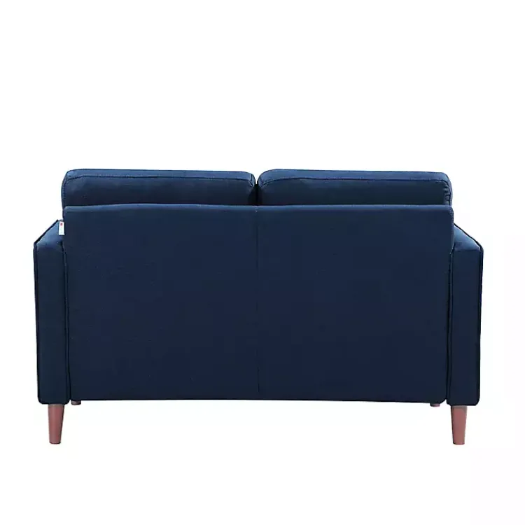 Kirklands Home Navy Chelsea Modern Loveseat Blue New