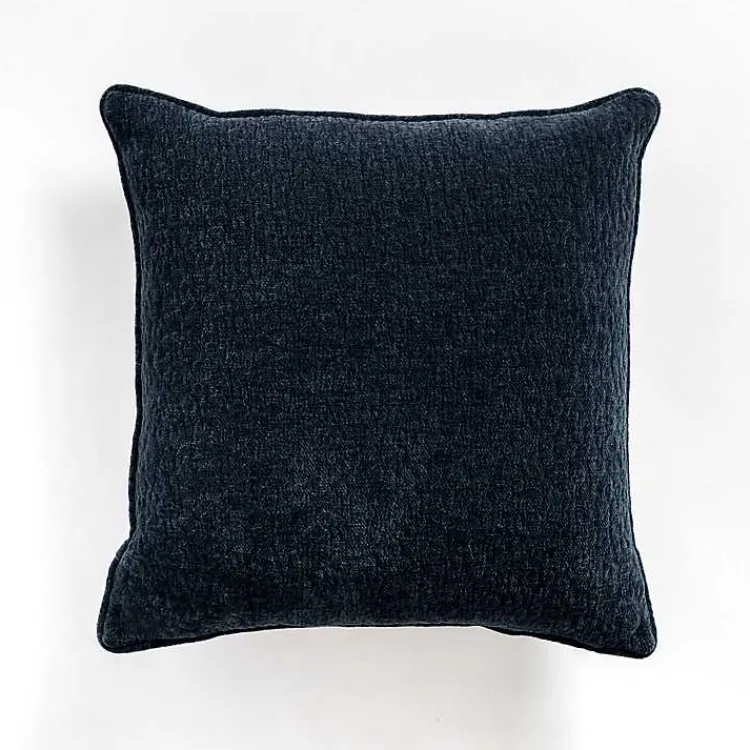 Pillows>Kirklands Home Navy Chenille Leopard Throw Pillow Blue