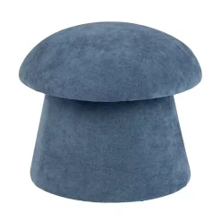 Kirklands Home Navy Chenille Mushroom Storage Ottoman Blue
