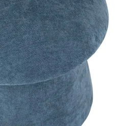 Kirklands Home Navy Chenille Mushroom Storage Ottoman Blue