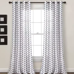 Kirklands Home Navy Chevron 2-pc. Panel Curtain Set, 84 in. Outlet