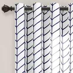 Kirklands Home Navy Chevron 2-pc. Panel Curtain Set, 84 in. Outlet