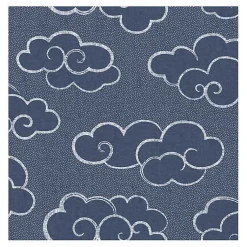 Kirklands Home Navy Cloudy Skies Peel & Stick Wallpaper Blue New