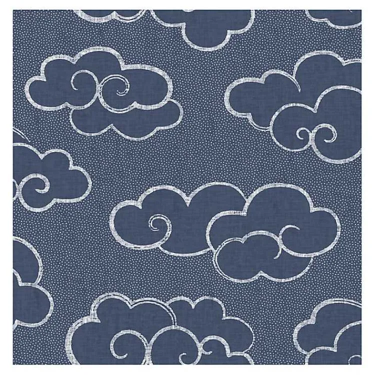 Kirklands Home Navy Cloudy Skies Peel & Stick Wallpaper Blue New