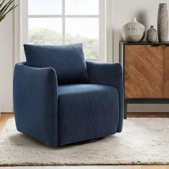 Kirklands Home Navy Corduroy Swivel Accent Chair Blue Online