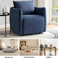 Kirklands Home Navy Corduroy Swivel Accent Chair Blue Online