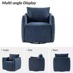 Kirklands Home Navy Corduroy Swivel Accent Chair Blue Online