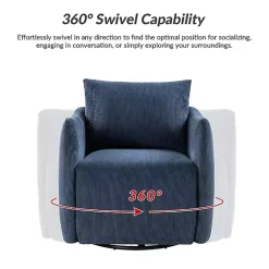 Kirklands Home Navy Corduroy Swivel Accent Chair Blue Online
