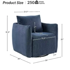 Kirklands Home Navy Corduroy Swivel Accent Chair Blue Online
