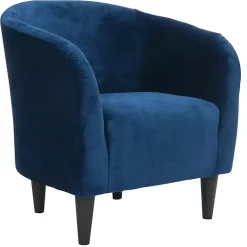 Kirklands Home Navy Curved Tub Accent Chair Blue New