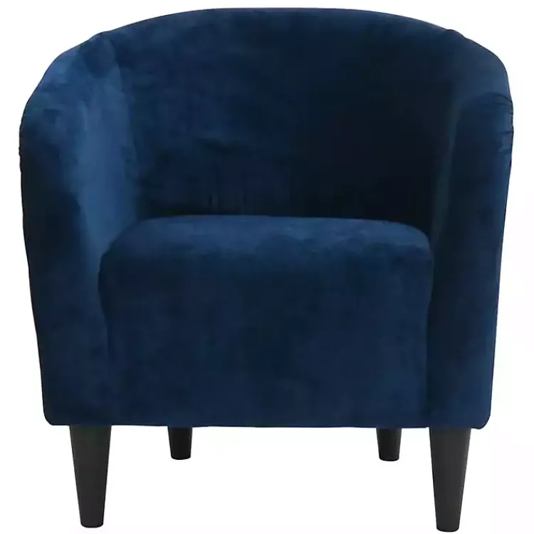 Kirklands Home Navy Curved Tub Accent Chair Blue New