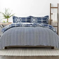 Kirklands Home Navy Daisy Medallion Twin 3-pc. Comforter Set Blue Clearance