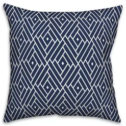 Kirklands Home Navy Diamond Geo Outdoor Pillow Blue Online