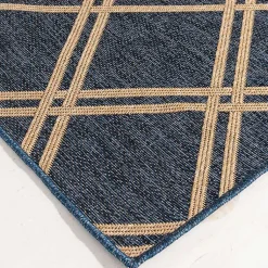Kirklands Home Navy Diamond Indoor/Outdoor Area Rug, 5x7 Blue