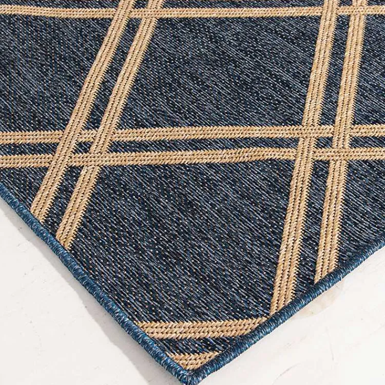 Kirklands Home Navy Diamond Indoor/Outdoor Area Rug, 5x7 Blue