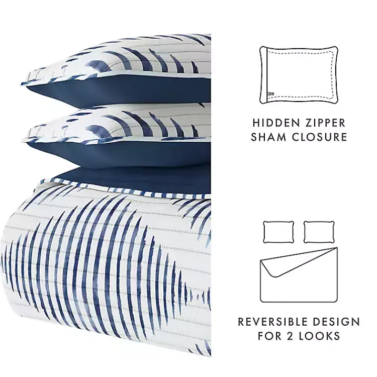 Kirklands Home Navy Diamond Line Reversible 2-pc. Twin Quilt Set Discount