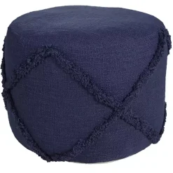 Poufs & Floor Cushions>Kirklands Home Navy Diamond Tufted Pouf Blue