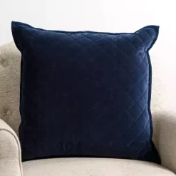 Pillows>Kirklands Home Navy Diamond Velvet Pillow Blue