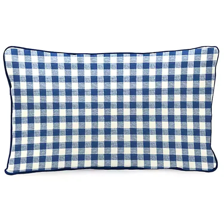 Kirklands Home Navy Dogs Welcome Outdoor Lumbar Pillow Clearance