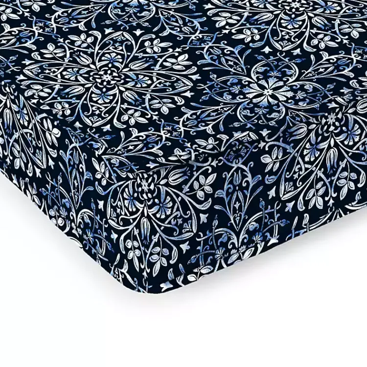 Kirklands Home Navy Dresden Outdoor Settee Cushion Blue New