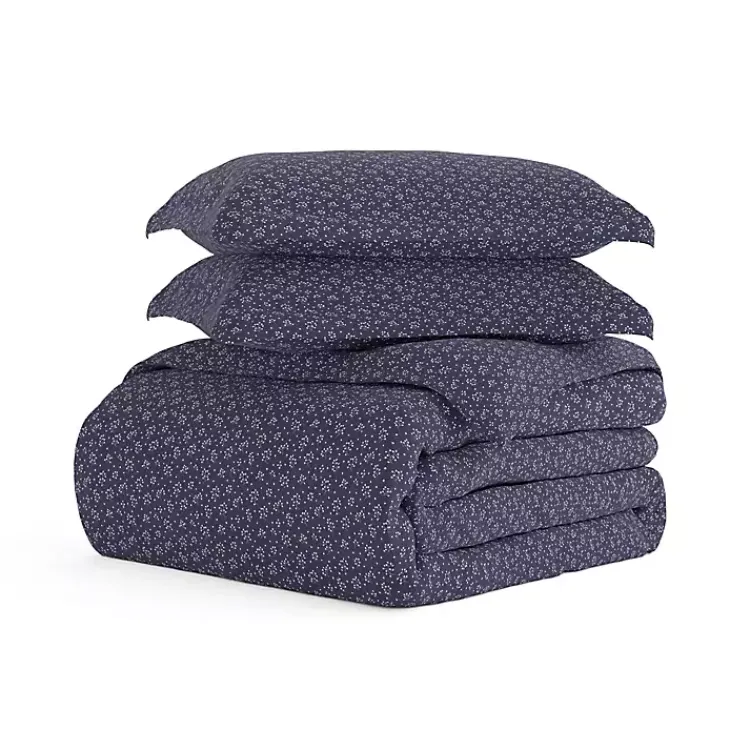 Kirklands Home Navy Elegant Floral 2-pc. Twin Duvet Cover Set Blue Clearance