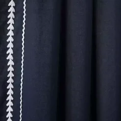 Kirklands Home Navy Embroidered Ric Rac Curtain Panel, 84 in. Blue Online