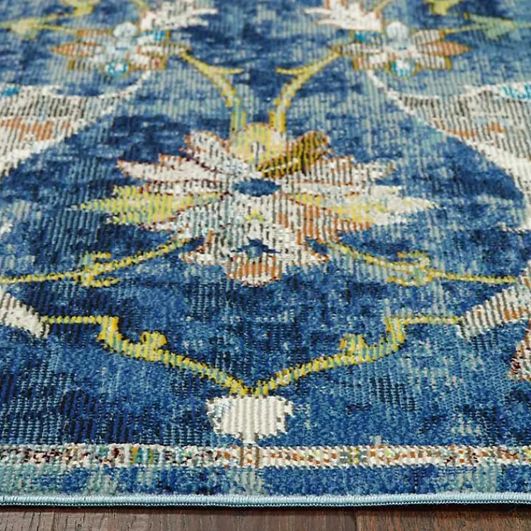 Kirklands Home Navy Faded Floral Area Rug, 2x9 Best