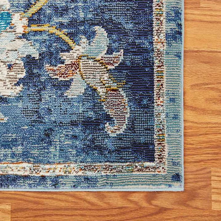 Kirklands Home Navy Faded Floral Area Rug, 2x9 Best