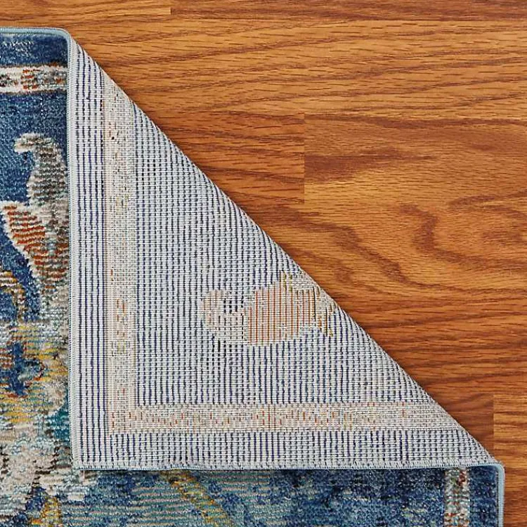Kirklands Home Navy Faded Floral Area Rug, 2x9 Best