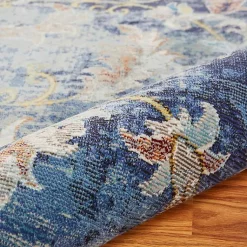 Kirklands Home Navy Faded Floral Area Rug, 5x8 Clearance