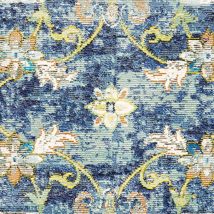 Kirklands Home Navy Faded Floral Area Rug, 8x10 New