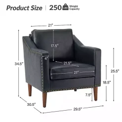 Kirklands Home Navy Faux Leather Bonita Accent Chair Blue Sale