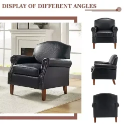 Kirklands Home Navy Faux Leather Nailhead Taylor Armchair Blue Online