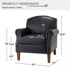 Kirklands Home Navy Faux Leather Nailhead Taylor Armchair Blue Online