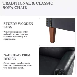 Kirklands Home Navy Faux Leather Nailhead Taylor Armchair Blue Online