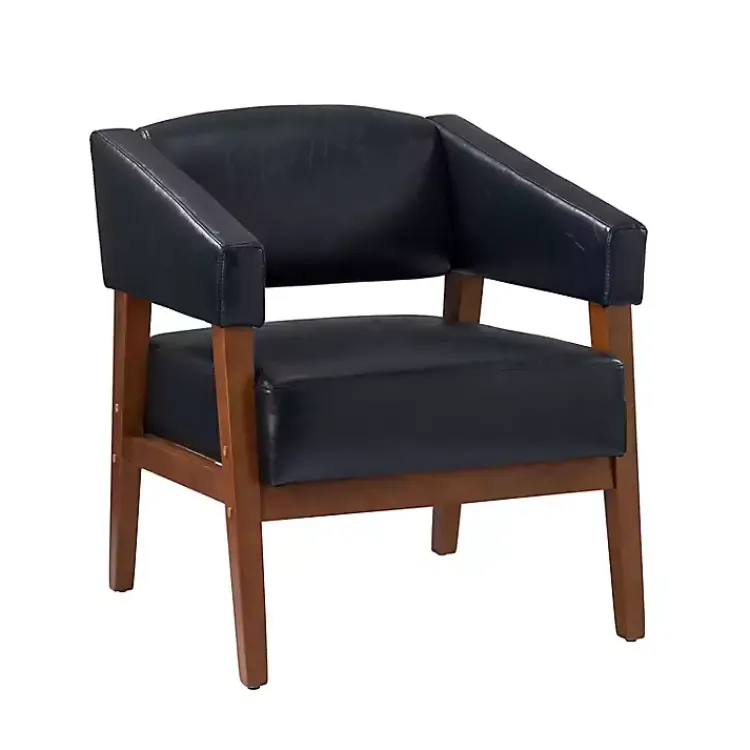Kirklands Home Navy Faux Leather Nicki Accent Chair Blue Clearance