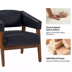 Kirklands Home Navy Faux Leather Nicki Accent Chair Blue Clearance
