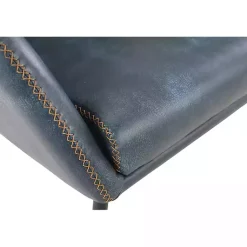 Kirklands Home Navy Faux Leather Scoop Accent Chair Blue Discount