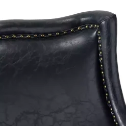 Kirklands Home Navy Faux Leather Wingback Accent Chair Blue Sale