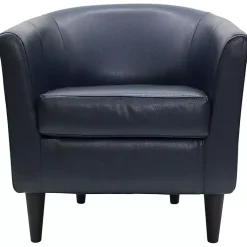 Kirklands Home Navy Faux Leather Winslow Accent Chair Blue Hot