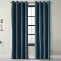 Kirklands Home Navy Faux Suede Blackout Curtain Panel, 108 in. Blue Clearance