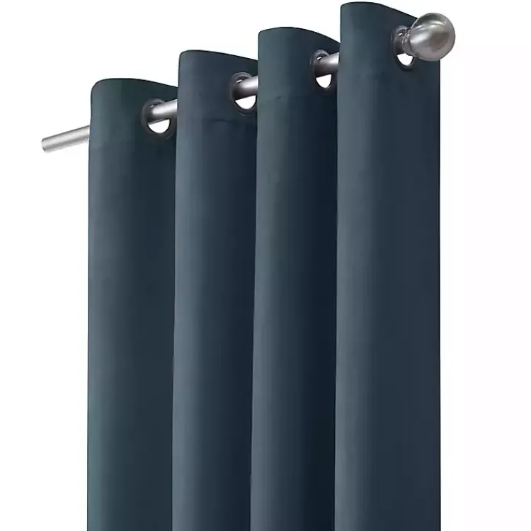 Kirklands Home Navy Faux Suede Blackout Curtain Panel, 84 in. Blue
