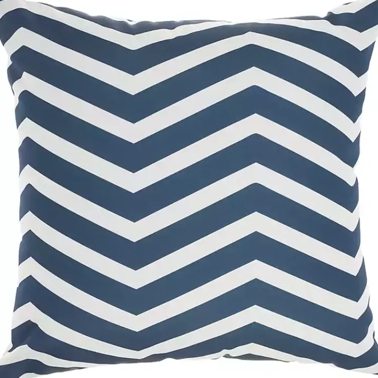 Kirklands Home Navy Floral Chevron Outdoor Throw Pillow Blue Online