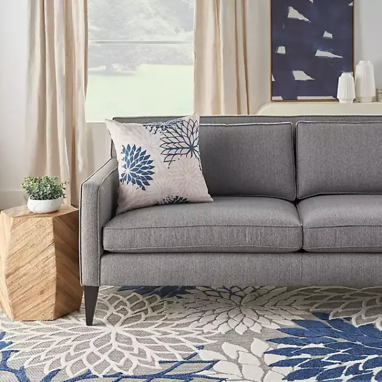 Kirklands Home Navy Floral Chevron Outdoor Throw Pillow Blue Online