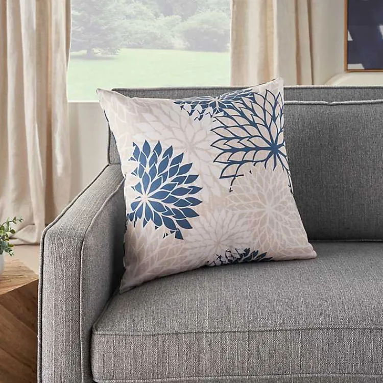 Kirklands Home Navy Floral Chevron Outdoor Throw Pillow Blue Online