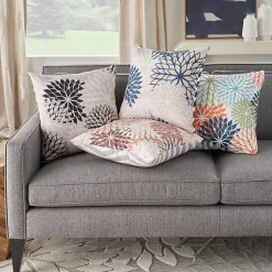 Kirklands Home Navy Floral Chevron Outdoor Throw Pillow Blue Online
