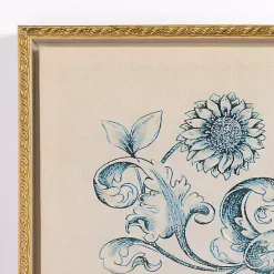 Kirklands Home Navy Floral Framed Canvas Art Prints, Set of 3