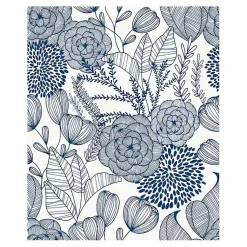 Kirklands Home Navy Floral Garden Peel & Stick Wallpaper Blue New