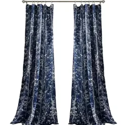 Kirklands Home Navy Forest Curtain Panel Set, 95 in. Blue Sale